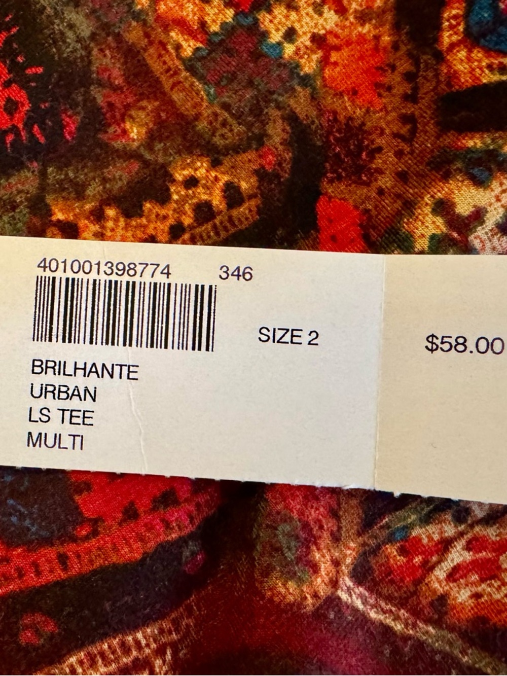 Chico's Beautiful Urban Boho Abstract Print Long Sleeve Top - Chicos size 2 - Picture 4 of 12